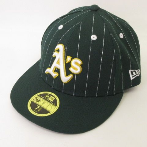 ニューエラ NEW ERA 美品 59FIFTY LOW PROFILE LP MLB オークランド・アスレチックス キャップ 帽子 ストライプ  グリーン 7 3/8 58.7cm - メルカリ