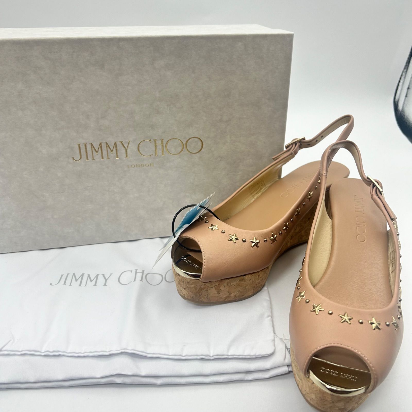 未使用品】箱付き JIMMY CHOO ジミーチュウ ウェッジソールサンダル 