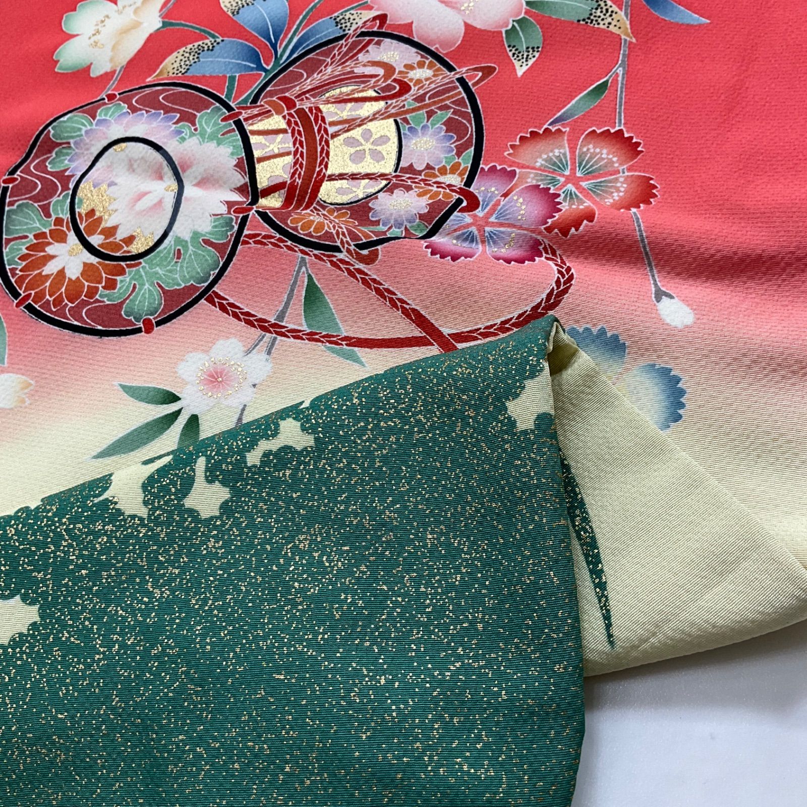 正絹⭐️子ども着物 ⭐️超美品 ◇kimono+one◇7歳用◇子供着物◇正絹友禅◇七五三◇裄58肩丈136.5