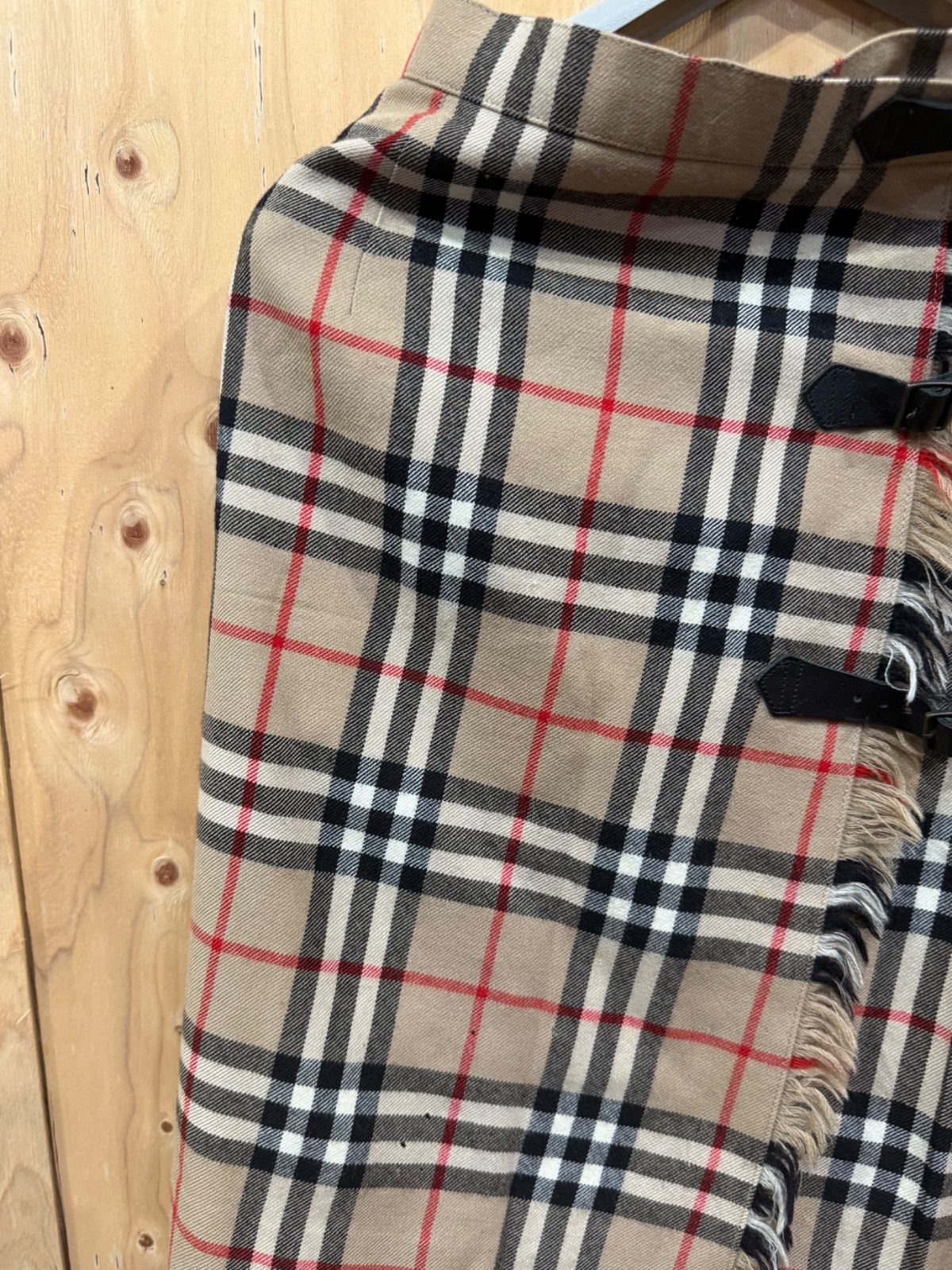 SGM バーバリーブルーレーベル ノバチェックプリーツ巻きスカート