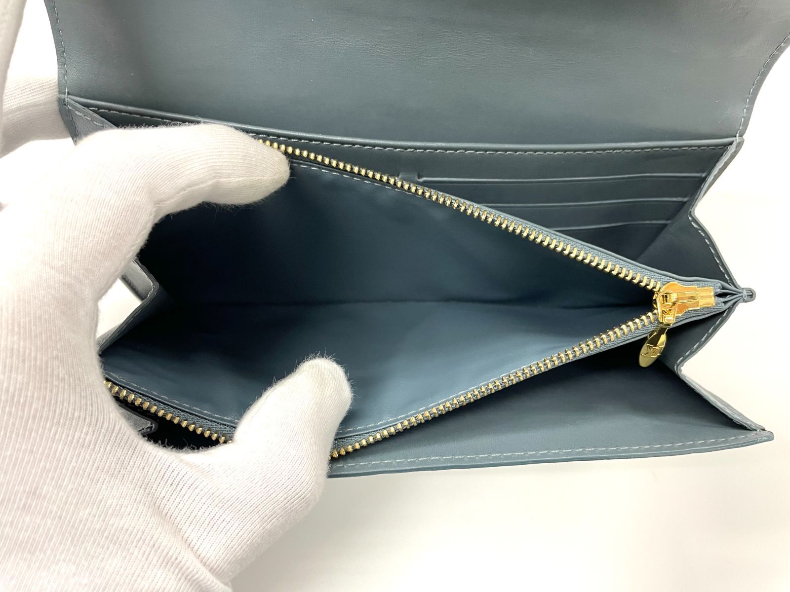 【美品】ルイヴィトン ポルトフォイユサラ 長財布 グリーン ヴェルニ モノグラム LOUIS VUITTON ルイ・ヴィトン モノグラム・ヴェルニ