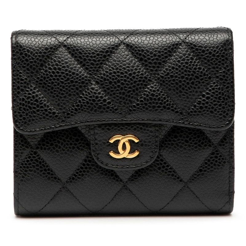 【2025年新作】 シャネル マトラッセ ココマーク ブラック ゴールド金具 キャビアスキン レディース CHANEL 1-0234888