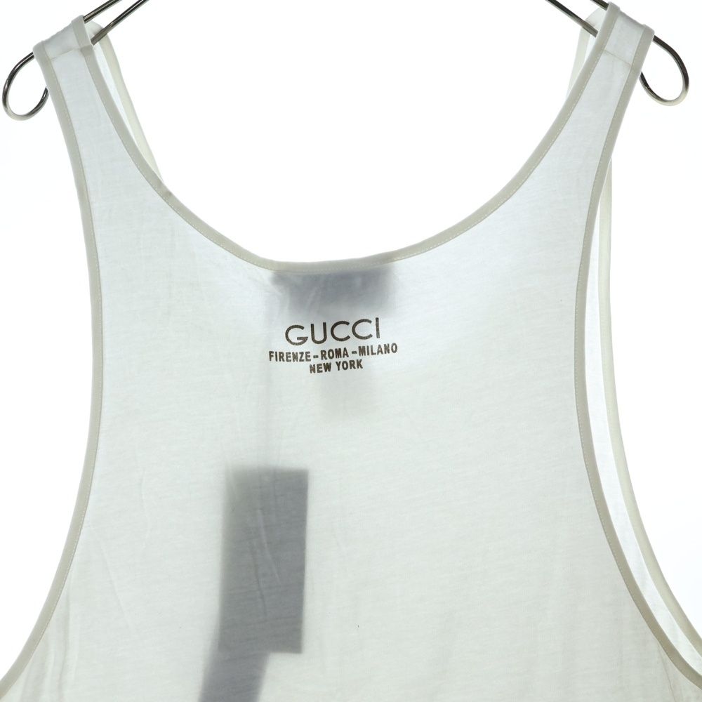 入手困難✨ GUCCI グッチ タンクトップ ノースリーブ コットン ベージュ GUCCI（グッチ）の「Gucci Gucci-Logo Lace Tank（タンクトップ