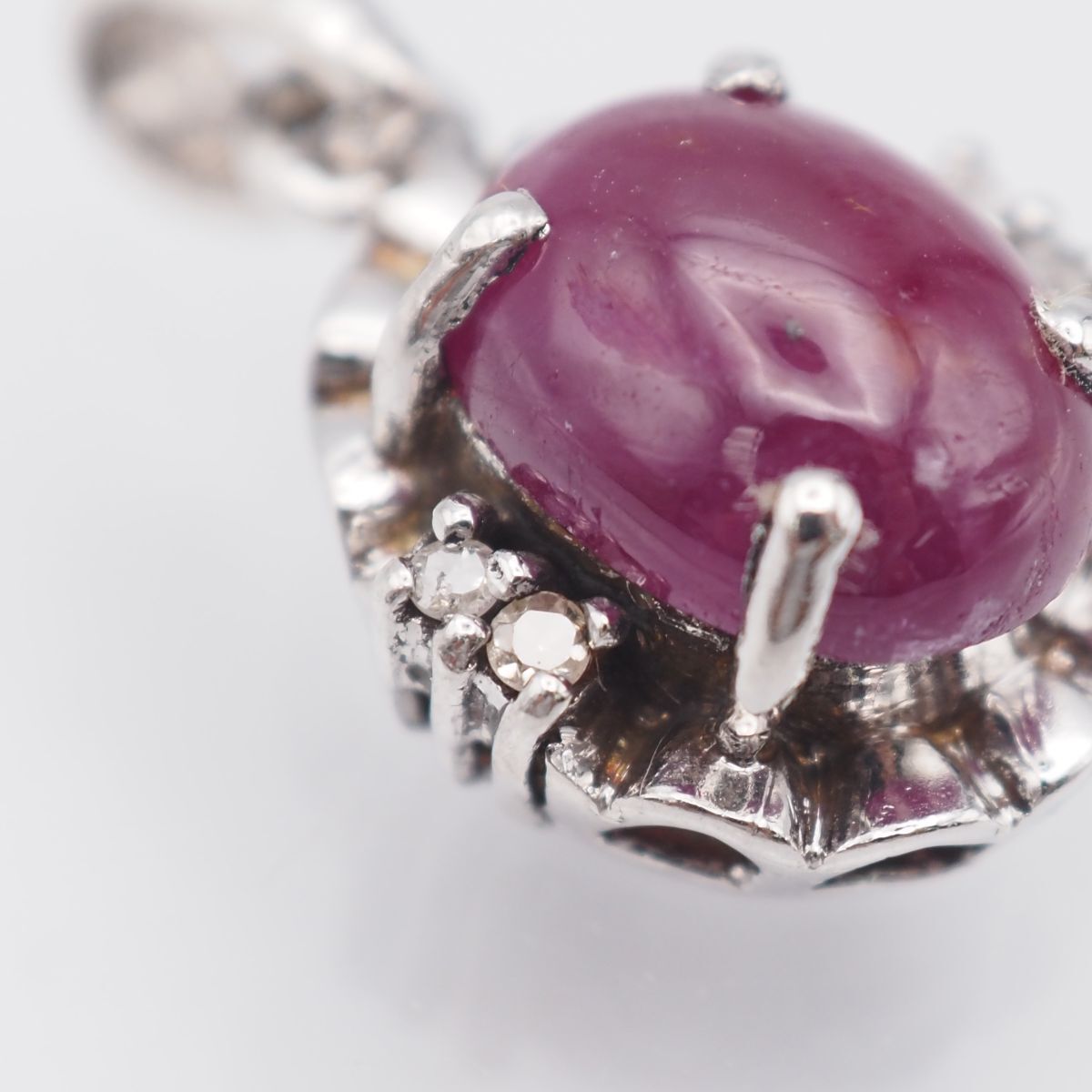 G128 ルビー ピンクスピネル ダイヤモンド 925刻印 ペンダント トップ デザイン シルバー チャーム ヘッド 4月誕生石 SIROKUMA-CORPORATION_COM