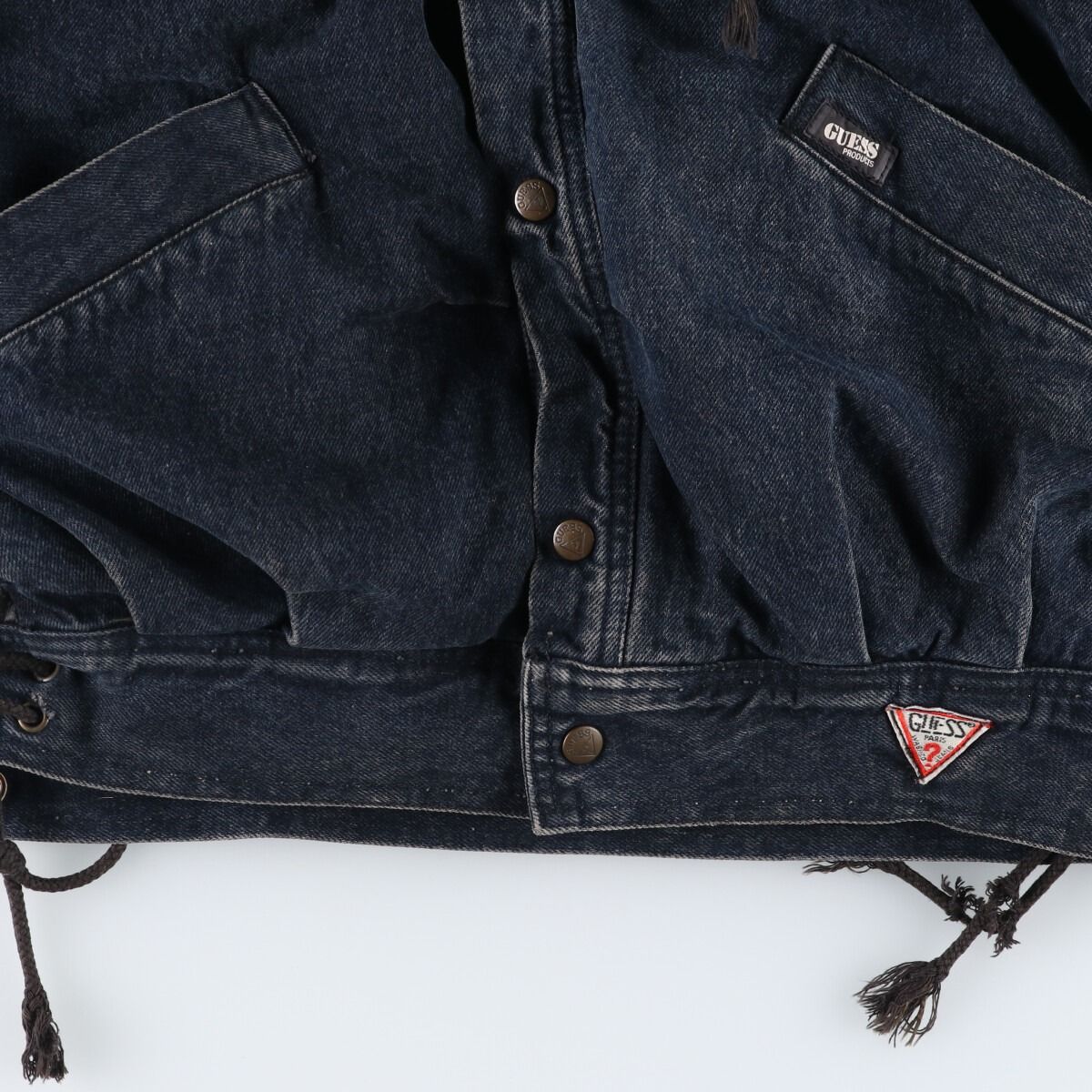 古着 80年代 ゲス Guess BY GEORGES MARCIANO レザー切替 デニム