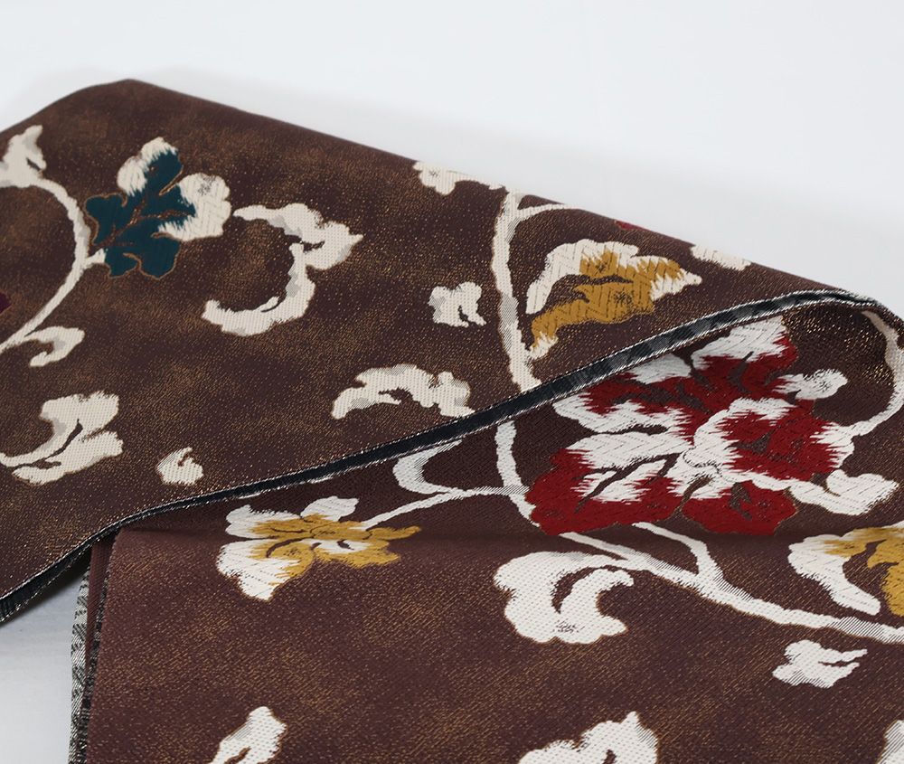 花*椿様 正絹西陣織佐々木織物花菱フォーマル袋帯 佐々木染織謹製 訪問着用 西陣織袋帯 正絹 赤紫 金糸通し 唐花 Lサイズ