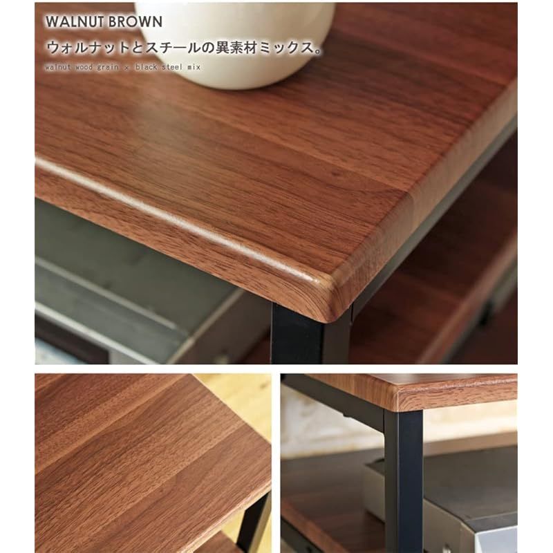 岩附 プリンター台 キャスター付き 2段 木製 スチール 収納 ラック 幅60×奥行45×高さ45cm ホワイト IWT-18WH 1 MARWIL-DEMENAGEMENTS_CH