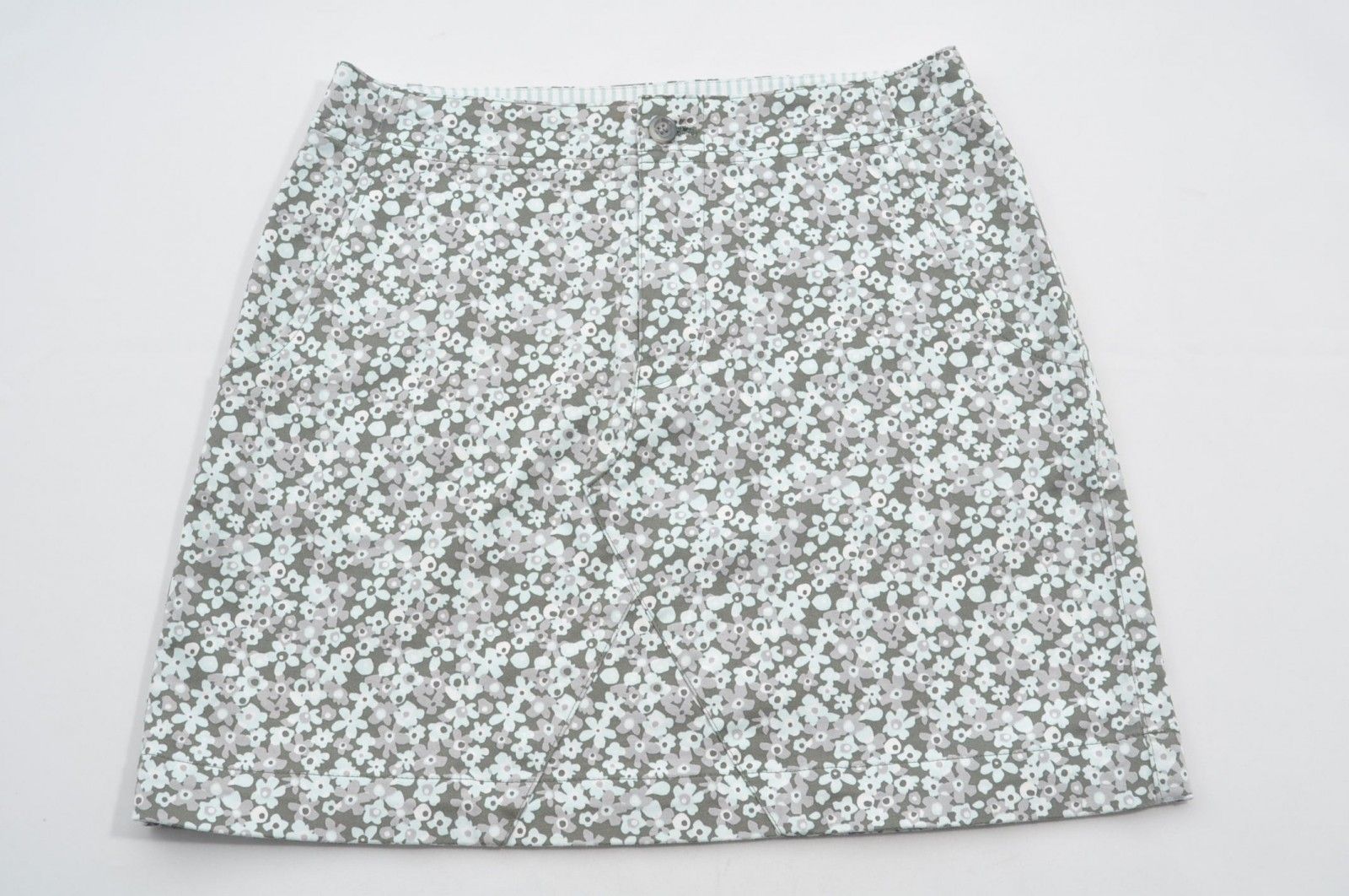 中古 レディース ゾーイ ZOY スカート 36(S) 緑×水色 オリーブグリーン×ブルー 小花柄 (S) USED