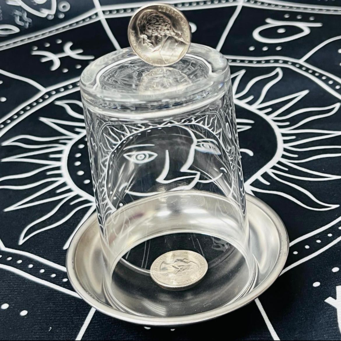 誰でも今すぐ出来る コイン貫通マジック グラス&トレイ セット 説明書付 手品