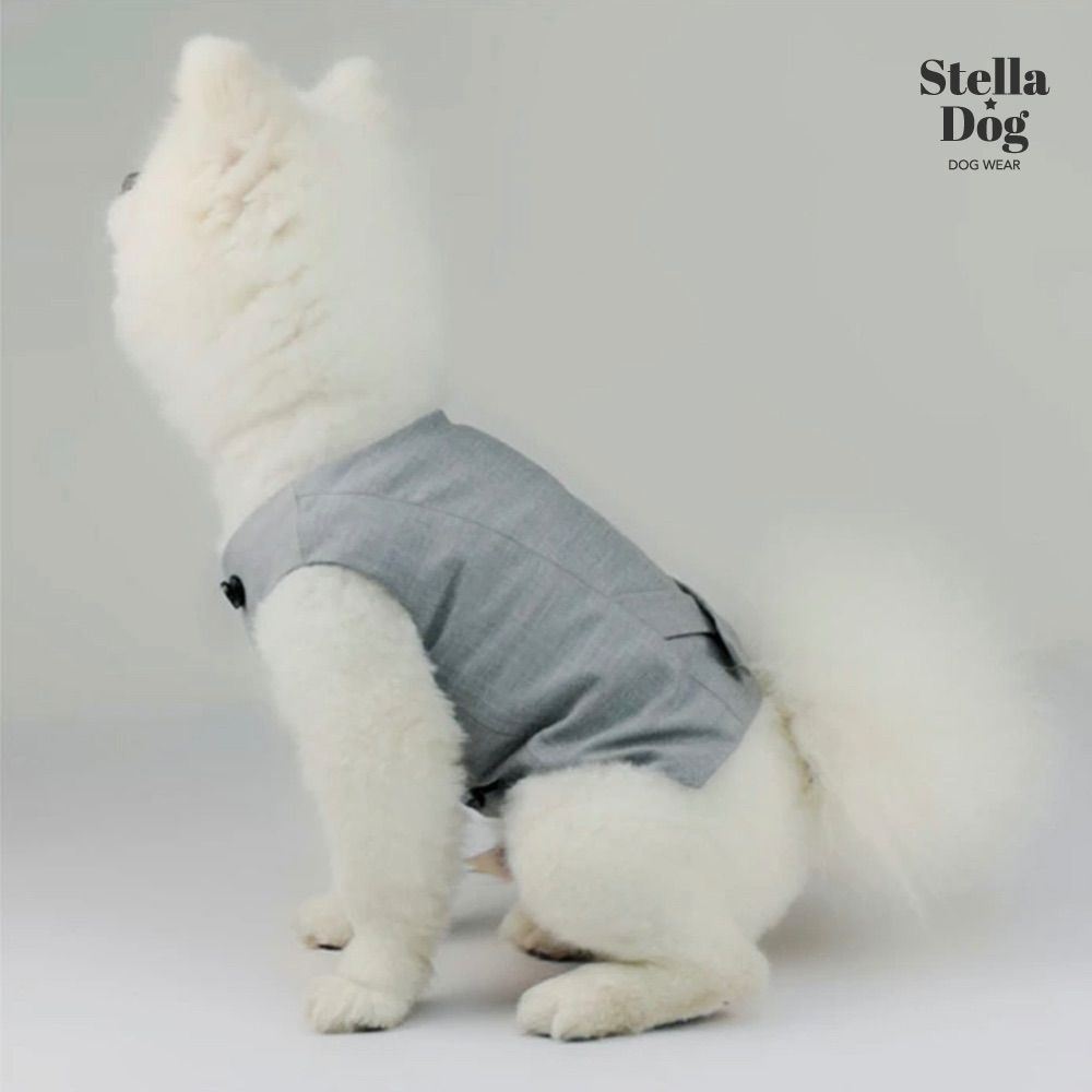 メルカリShops - フォーマルベスト グレー タキシード スーツ 誕生日 結婚式 犬服 ペット服
