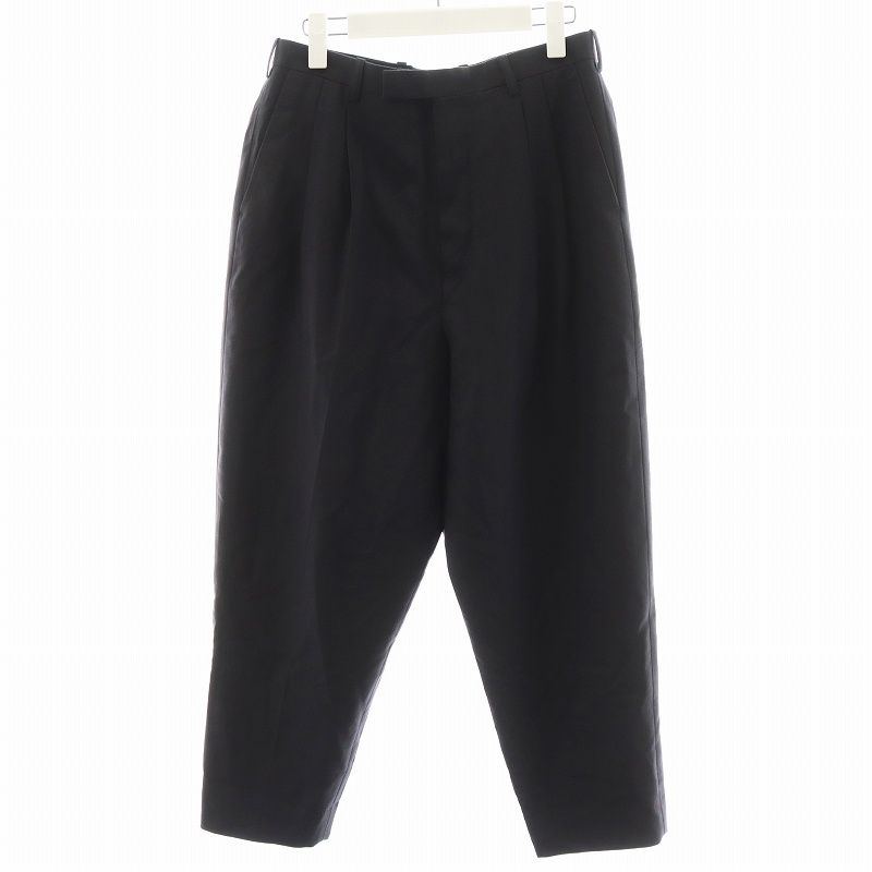 ラッドミュージシャン LAD MUSICIAN 2TUCK CROPPED WIDE SLACKS パンツ スラックス ウール 42 紺 ネイビー 2220-556 |AN5