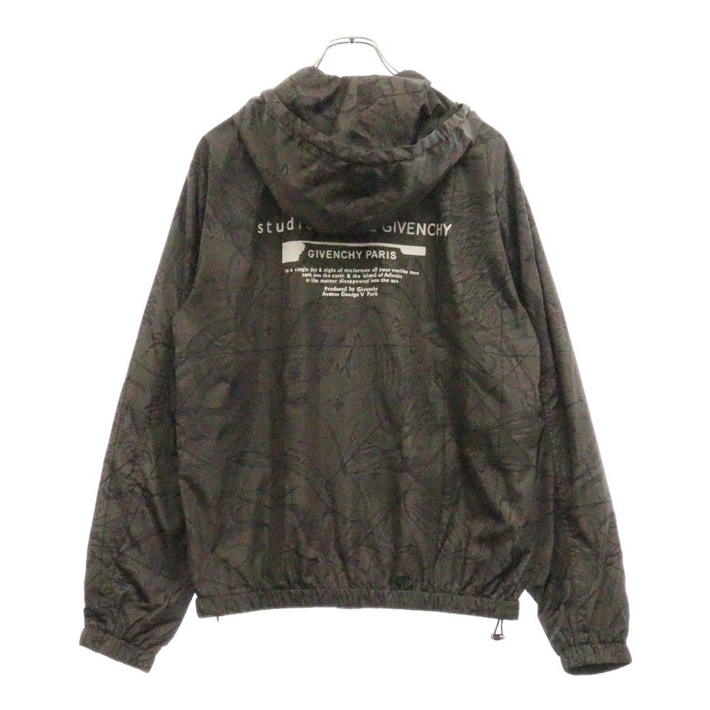 GIVENCHY ジバンシィ 総柄プリント ナイロンジャケット ジップパーカー ブラウン BM00C4133S