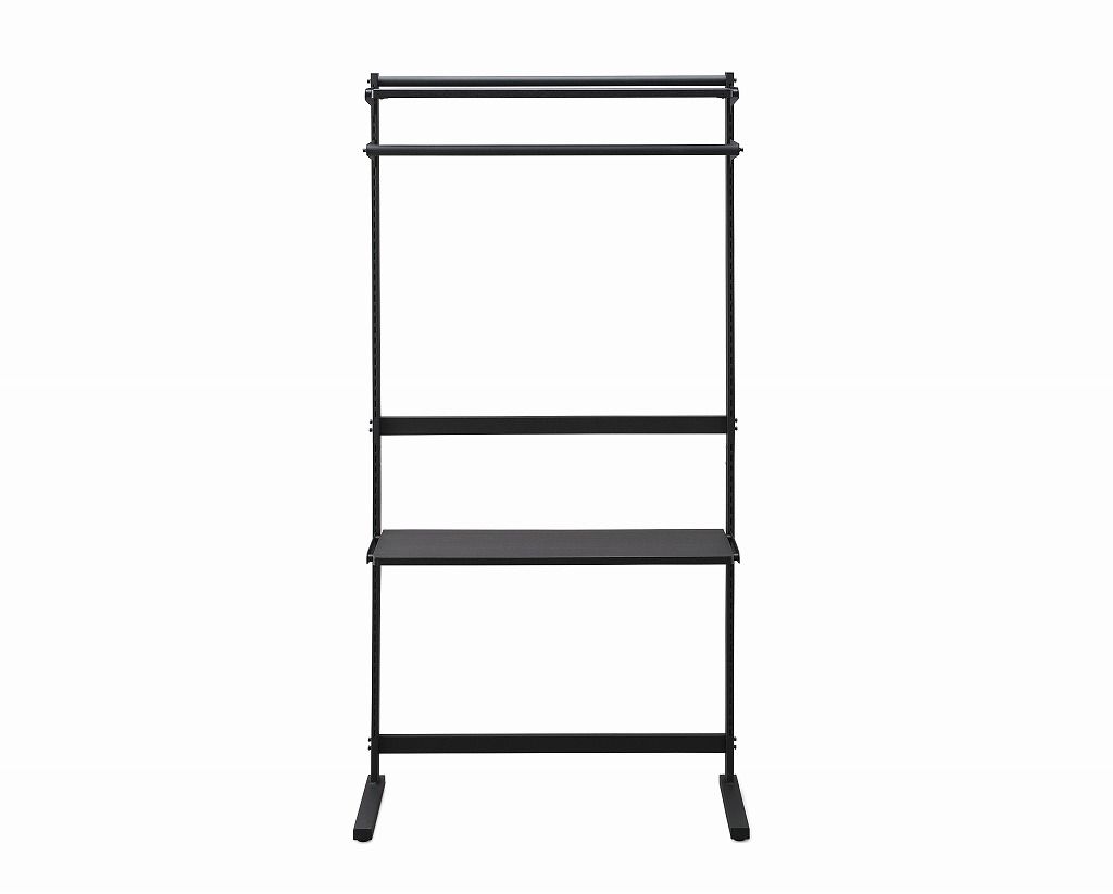 アイリスオーヤマ ハンガーラック ワードローブ 棚 壁面収納 ランドリーラック 幅85.25×奥行35×高さ172cm ブラック ブラック SWW-850 IRIS OHYAMA