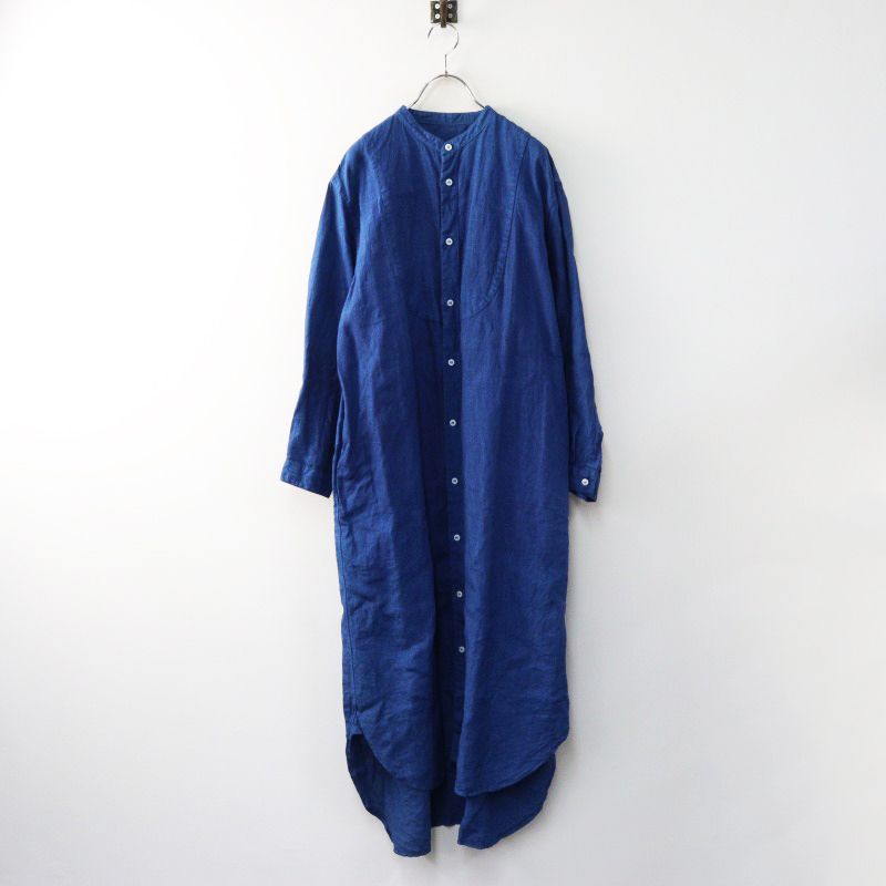 定番 人気アイテム 宝島染工 タカラジマセンコウ リネンシャツコート INDIGO インディゴ染め|ブルー 麻素材 2400014437843