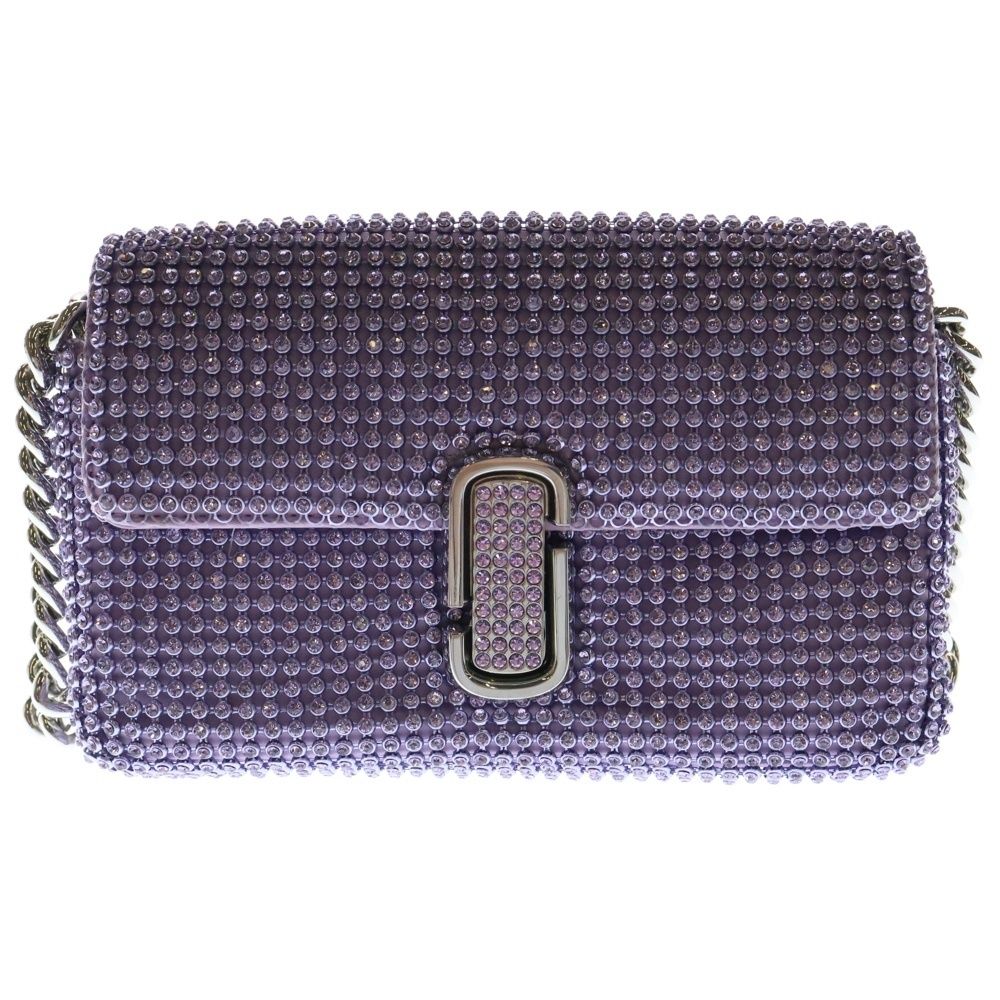 MARC JACOBS マークジェイコブス ラインストーン チェーンショルダーバッグ パープル シルバー金具