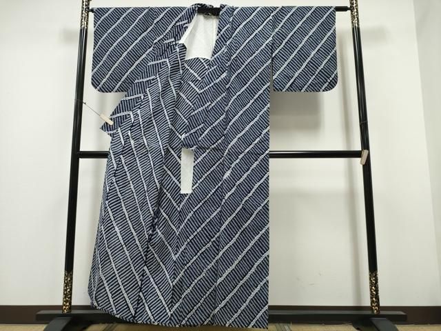 平和屋着物∴夏物 浴衣 有松鳴海絞り 斜線文 綿 CAAY4479ng