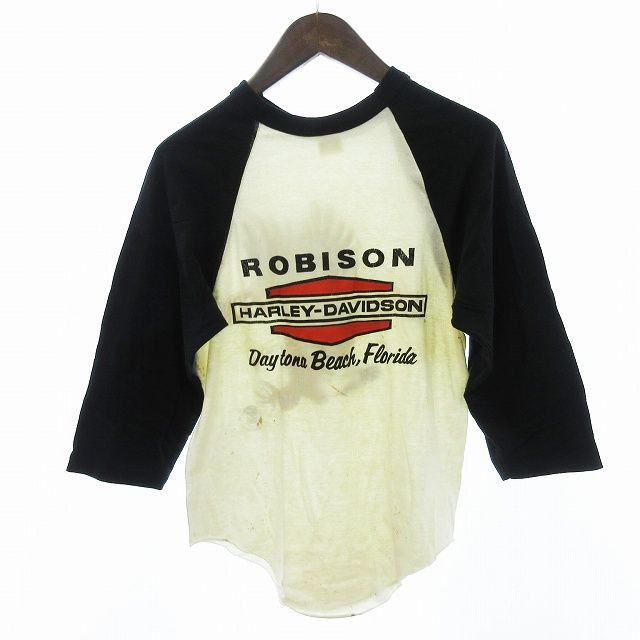 82年製ハーレーダビッドソン7分丈Tシャツ豚ピッグラグラン
