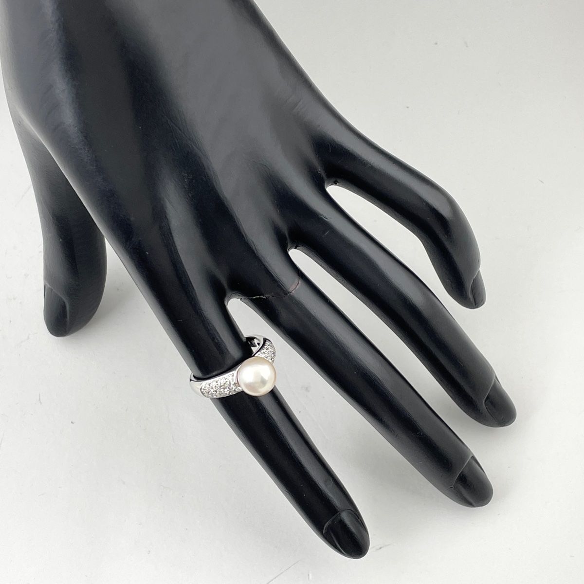 タサキ TASAKI パール デザインリング プラチナ 指輪 メレダイヤ 真珠 