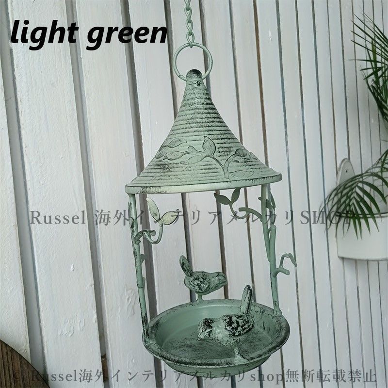 ブラケット ヴィンテージ調 吊り下げ式 コンパクト おしゃれ かわいい バードフィーダー ガーデニング 装飾 グリーン ブラウン 4-7