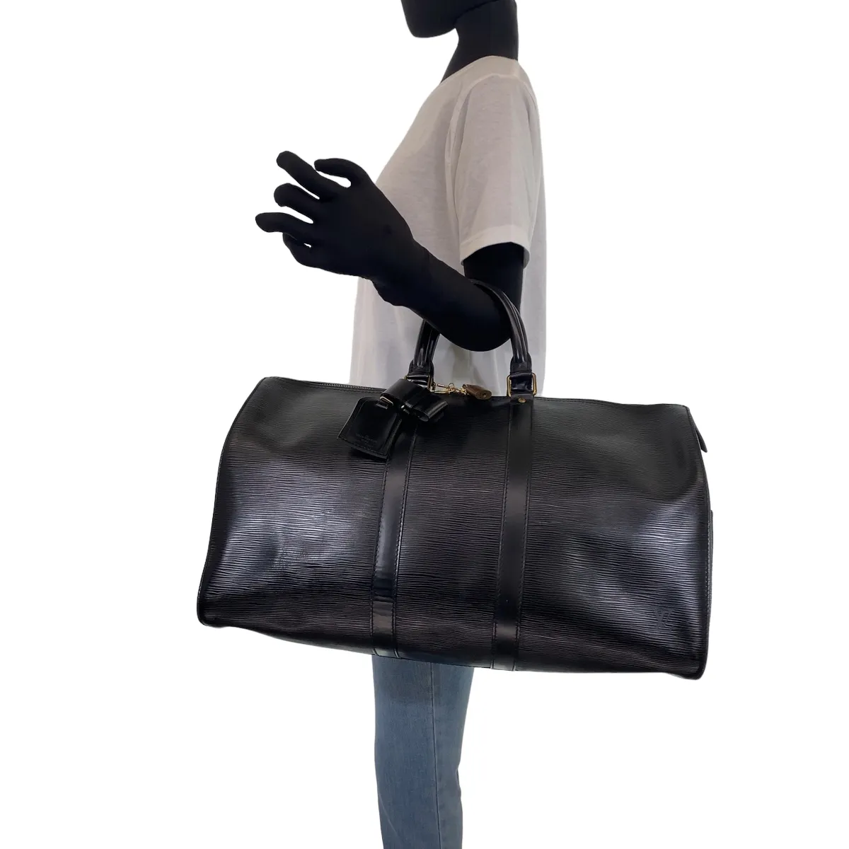 LOUIS VUITTON ルイヴィトン エピ キーポル45 ブラック 黒 ゴールド 