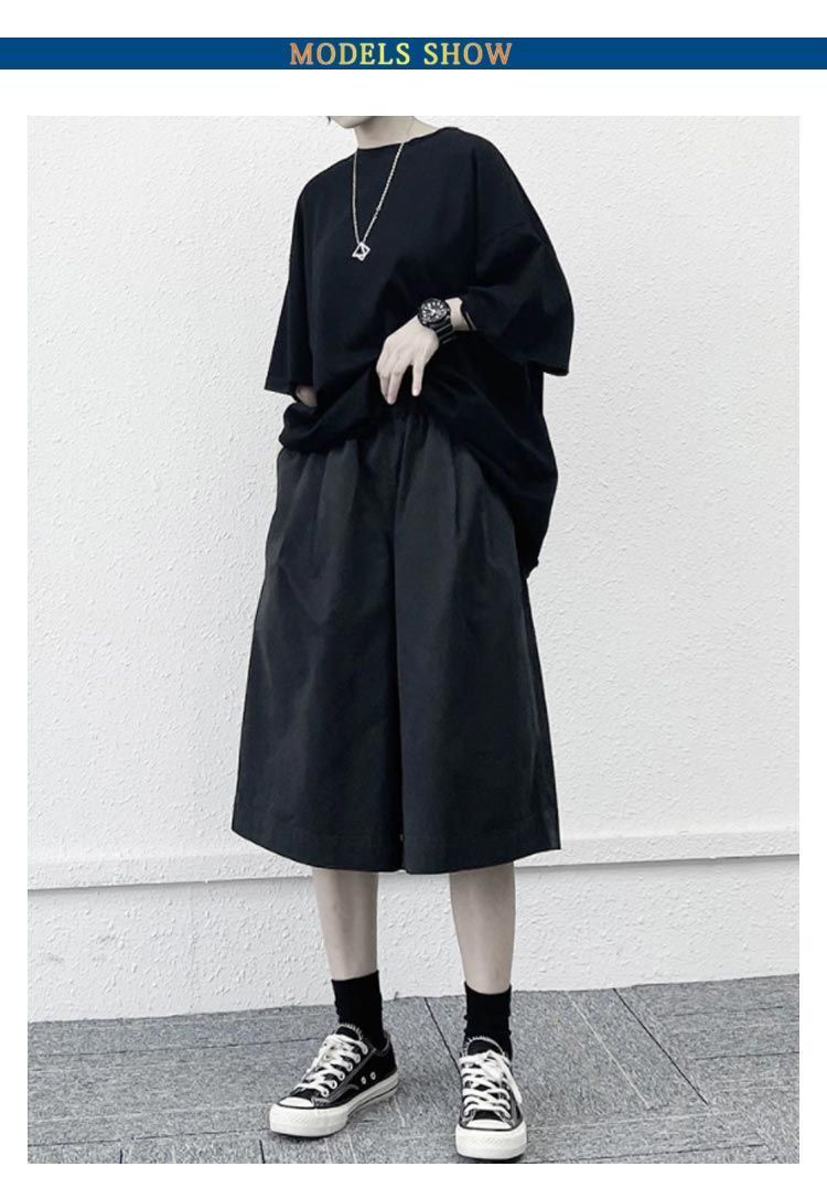 逆さ パンツ jc ハーフパンツ ワイドパンツ ガウチョパンツ フレアーパンツ プルオンパンツ キュロット 夏服 ミディアム丈 ひざ丈 スカーチョ レディース カットソー  ママコーデ ゆったり 体型カバー ウエストゴム vcZI725 - メルカリ