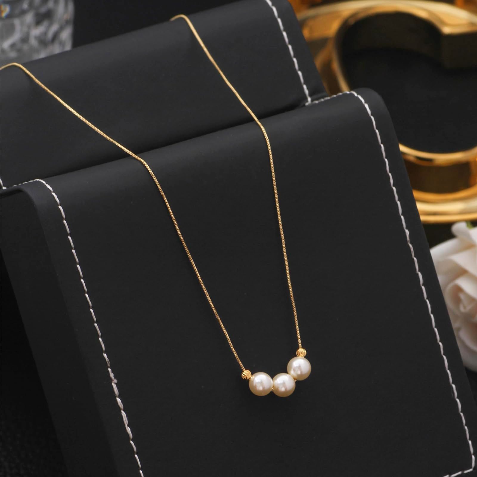 18K ゴールド ホワイト パール ペンダント ネックレス 9.5-10mm 淡水養殖シングルパール ネックレス ギフト 女性 妻 母 女の子 バレンタインデー - ホワイトゴー ネックレス レディース ダイヤモンド 18金 パール ペンダント ホワイト