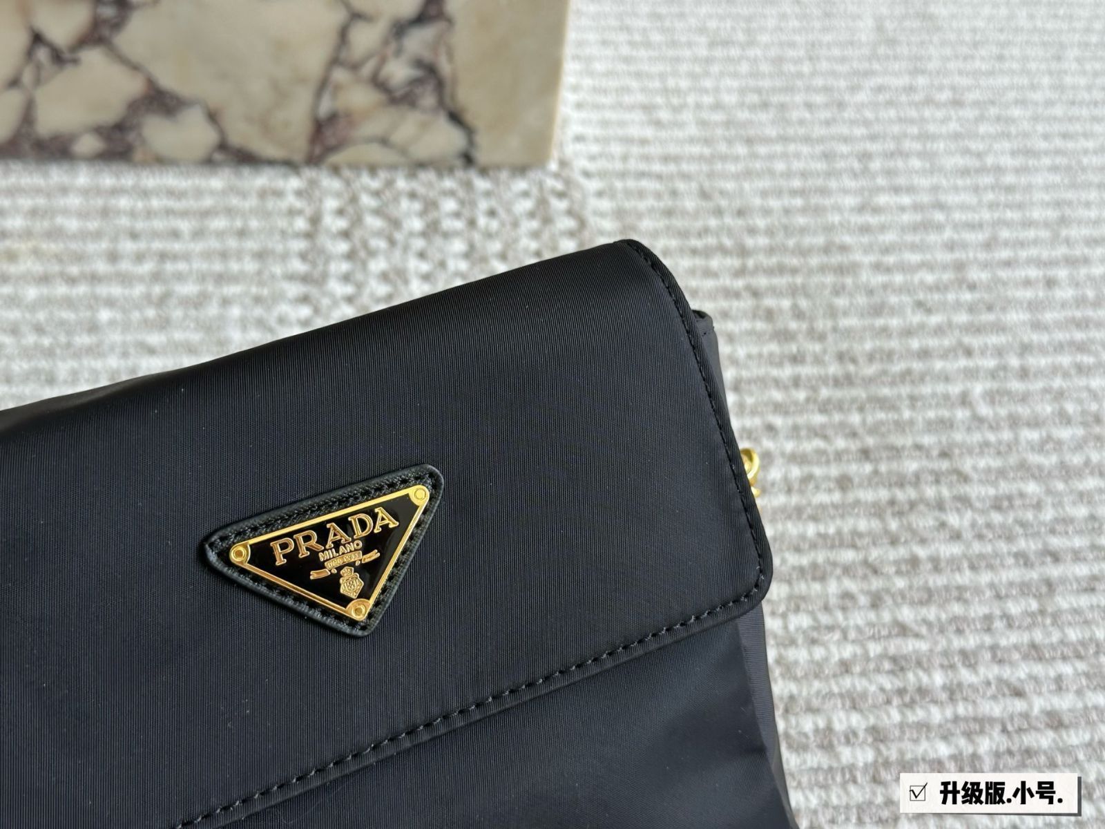 希少【PRADA】ブラック ナイロン ロゴ PARACHUTE バックパック 今日特価】Prada Vintage Nylon Chain Parachute Bag プラダ