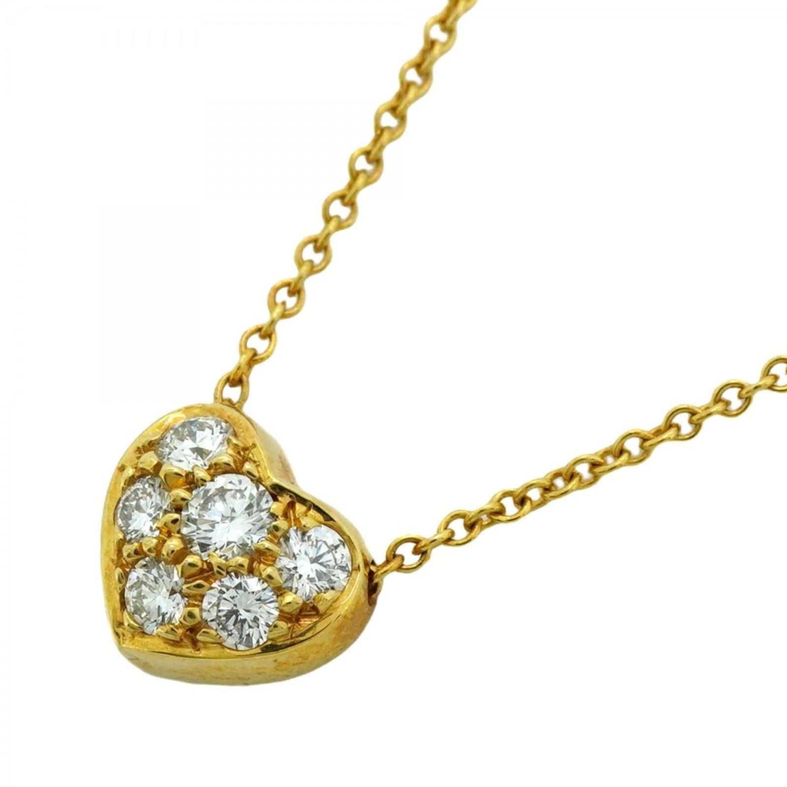 ティファニー Tiffany ティファニー ネックレス ハートモチーフ パヴェ 18KYG イエローゴールド ダイヤモンドレディース