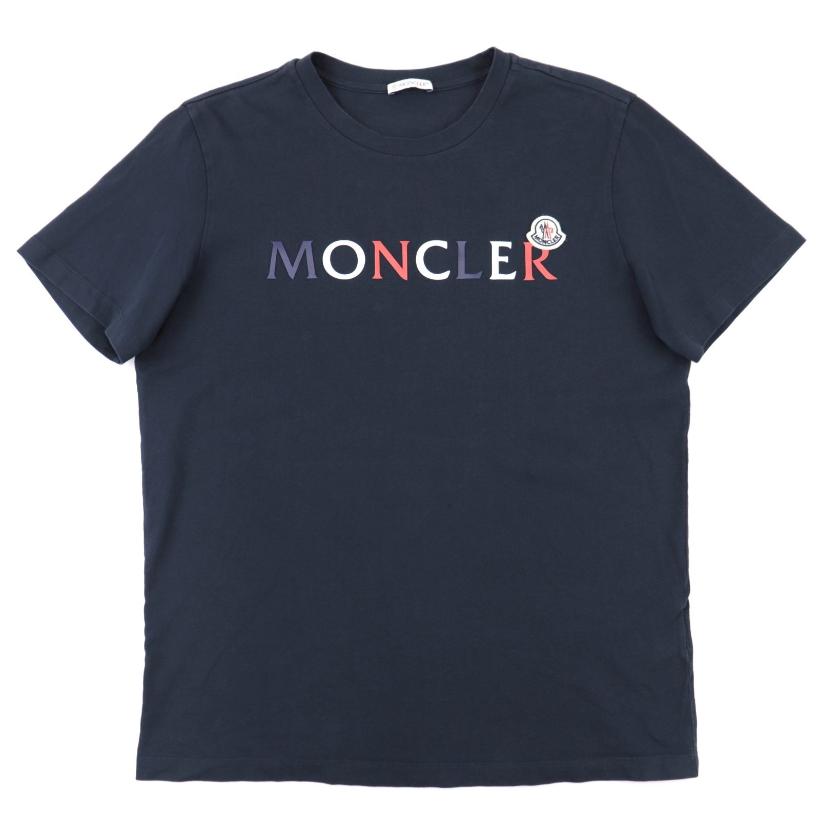 MONCLER ネイビーとホワイトストライプ Tシャツ MONCLER（モンクレール） 半袖 Tシャツ MANICA CORTA マニカ コルタ
