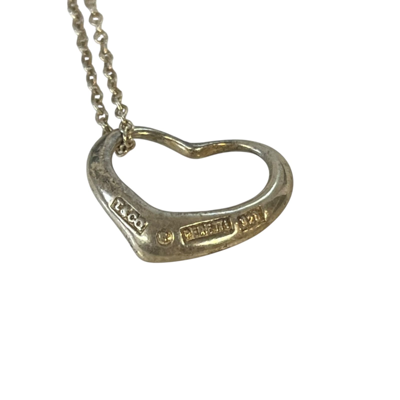 管31699】TIFFANY&Co. ティファニー オープンハート ネックレス - メルカリ