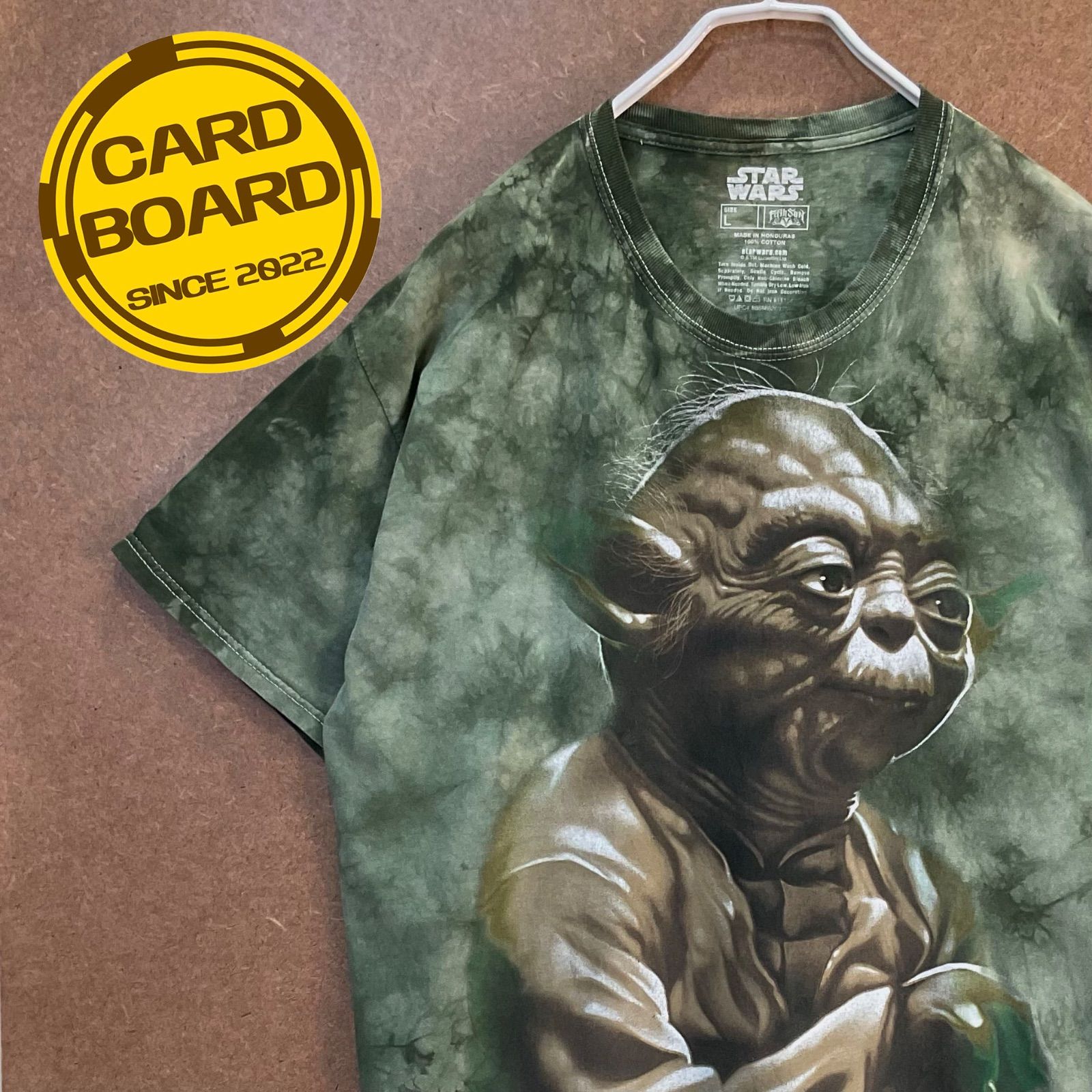 USA輸入古着 ヨーダYoda スターウォーズSTAR WARS半袖tシャツ緑L タイダイ染