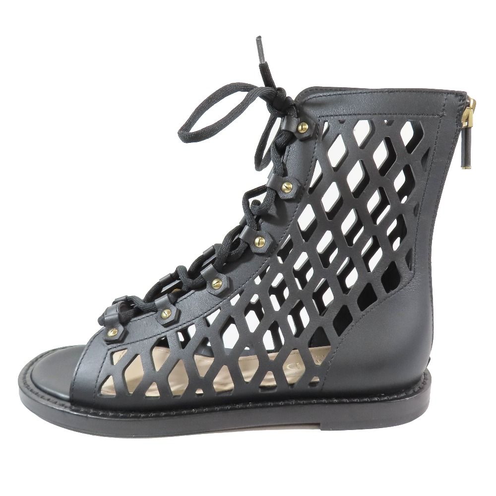 Dior レースアップメッシュブーツ size 37ハーフ 未使用 Christian Dior クリスチャンディオール Dトラップ