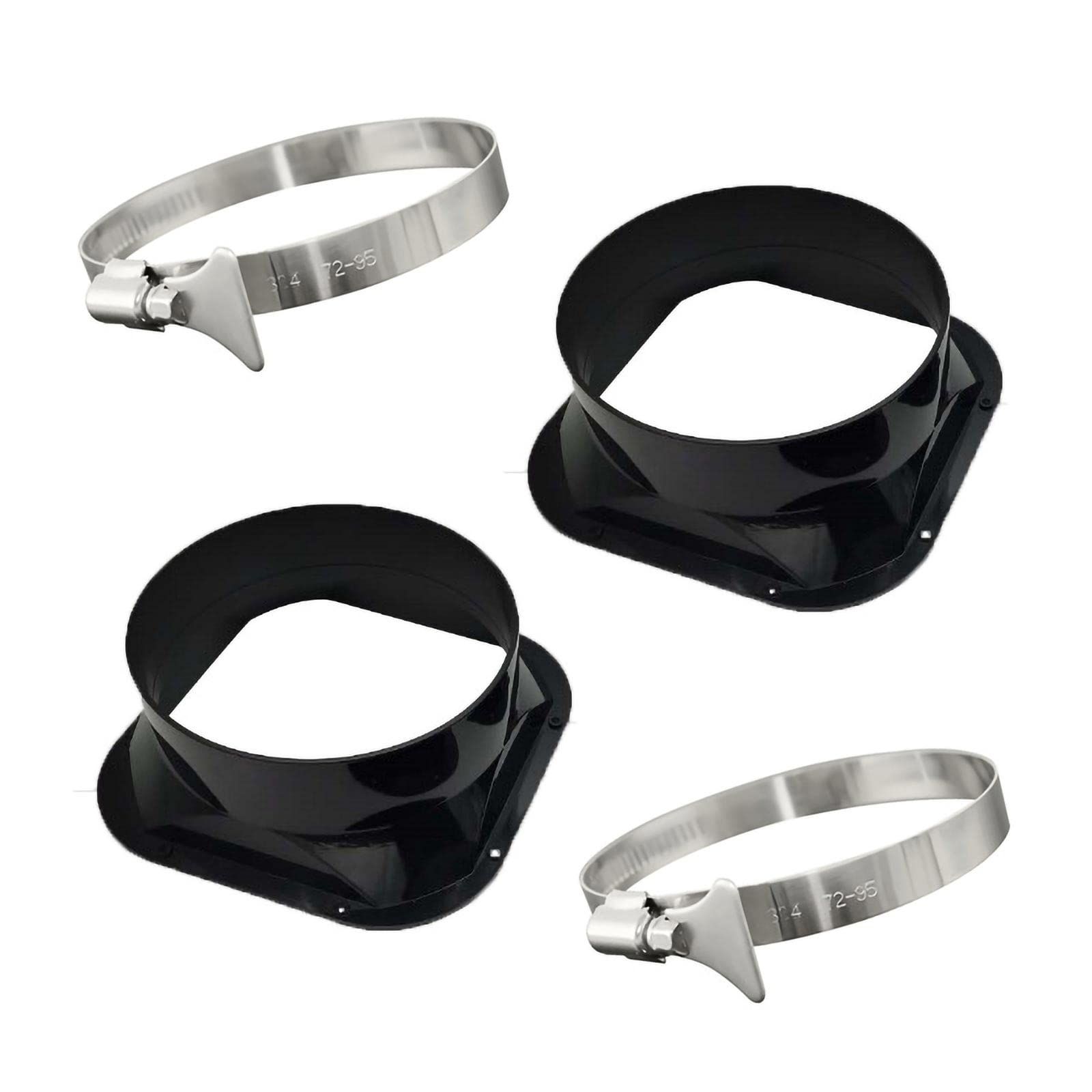 sanmaao ダクト ホースクランプ 四角 換気 ステンレスホースバンド ダクトコネクター 150mm (2個セット) [2個セット]