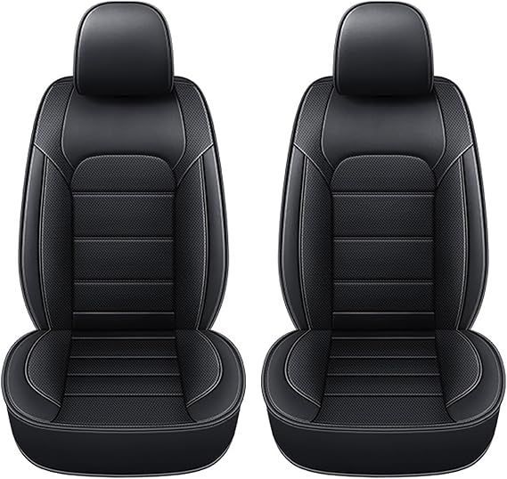 【在庫処分】プリウス 30/α 40/50/60系 に適用新型 車 シートカバー レザー素材 防水・全天候型 カーシートカバ 汎用 汚れ防止 滑り止め クッション付き 取付簡単 収納便利２枚セット(黒，枕なし)