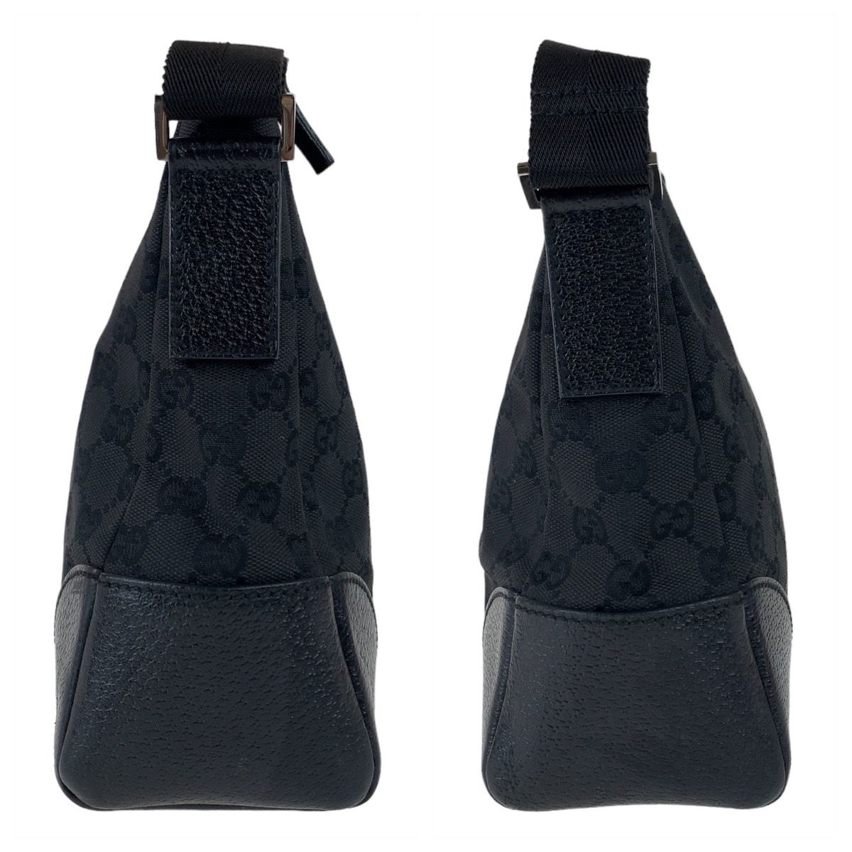 美品GUCCI ショルダーバッグ GG柄 シルバー金具 ブラック キャンバス 