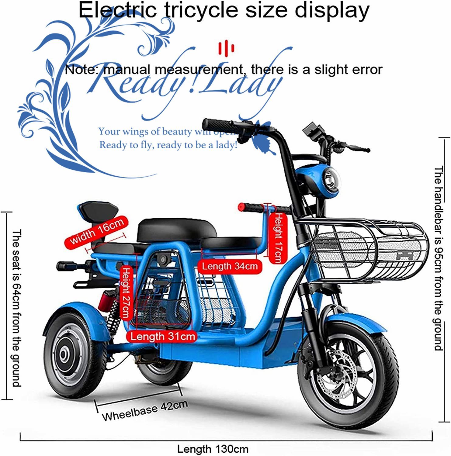 新入荷☆大人用3輪電動自転車 電動スクーター付き電動ロック付き高速バッテリー充電器帽子付きショッピング用 500W電動自転車48V 11A H12 -  メルカリ