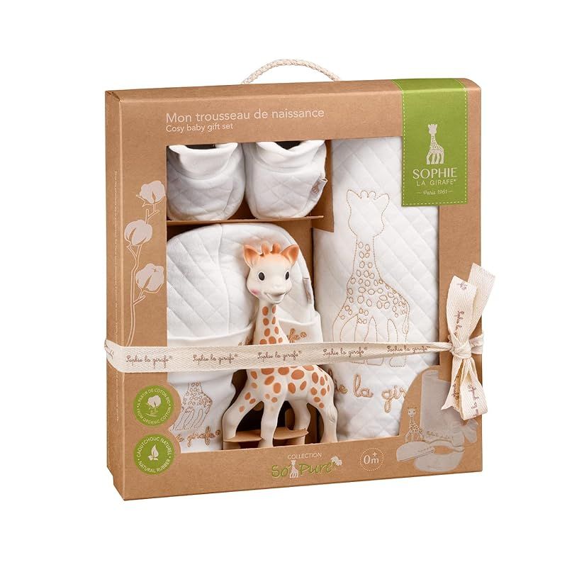 キリンのソフィー 出産準備 5点セット Vulli 0歳 0ヵ月から遊べる 男の子 女の子 出産祝い 誕生日プレゼント ギフトにも ベビー帽子 肌着服 おくるみ ベビー用品 歯がため 赤ちゃん 新生児 乳児 おもちゃ 0