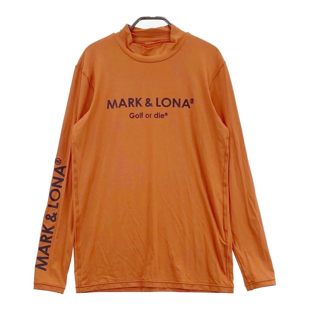 サイズ：48 MARK&LONA マークアンドロナ  ハイネック 長袖 インナーTシャツ  オレンジ系 [240101462963] ゴルフウェア メンズ ストスト サイズ：48 MARK&LONA マークアンドロナ ハイネック 長袖
