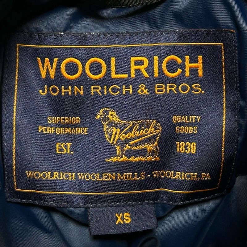 WOOLRICH(ウールリッチ) ダウンコート サイズXS レディース - 黒 長袖/冬/ファー社外品のため撮影時破棄