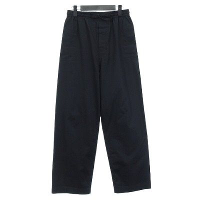 ルメール LEMAIRE PYJAMA PANTS CAVIAR パジャマパンツ イージーパンツ ゴムウエスト 黒系 ブラック XS