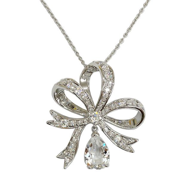 SWAROVSKI スワロフスキー ネックレス Volta リボン シルバー