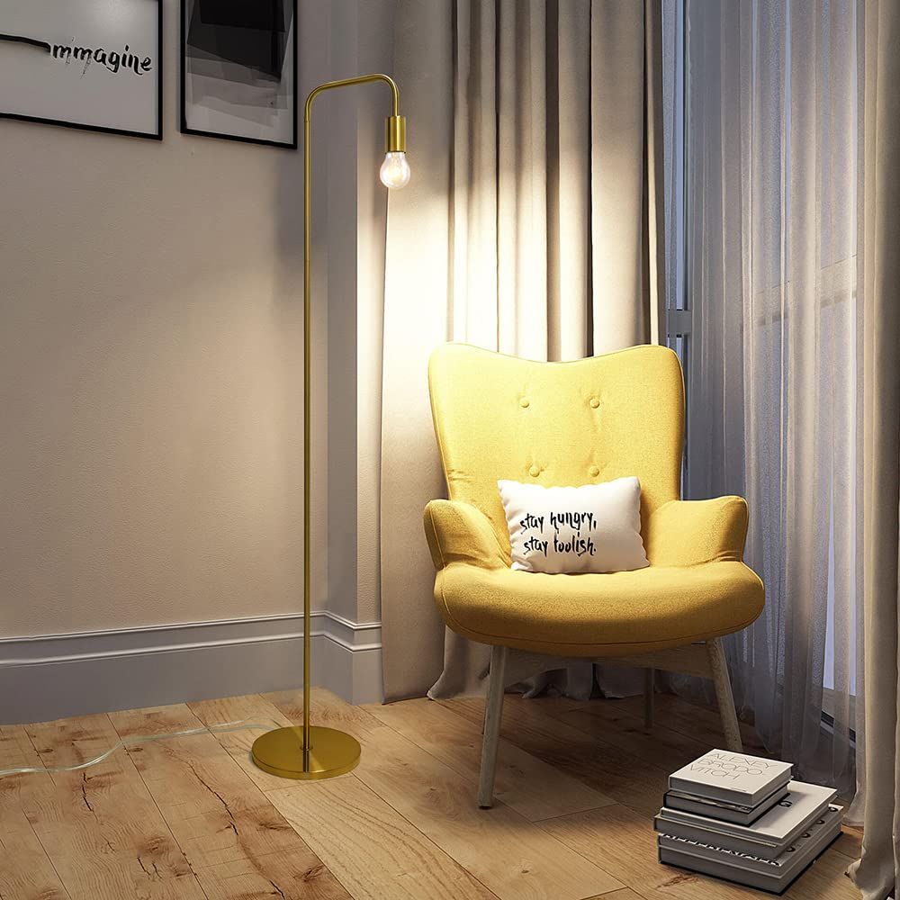 おしゃれ 1灯 頑丈 E26 シンプル インテリア照明 LED モダン リビング用 北欧 寝室 読書 間接照明 床置き デザイナーズ フロアスタンド フロアランプ 真鍮 ゴールド スタンドライト フロアライト 150cm 組立簡単 Chende F
