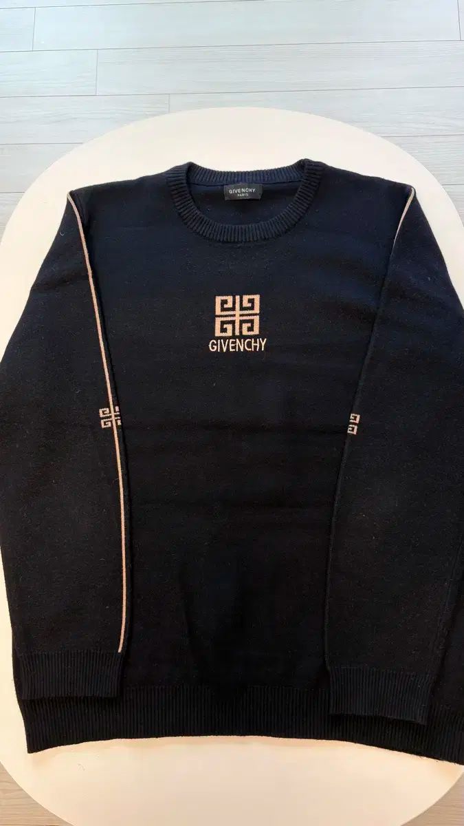 古着 80s GIVENCHY 紋章 マルチ チェック 総柄 アクリル ウール ニット