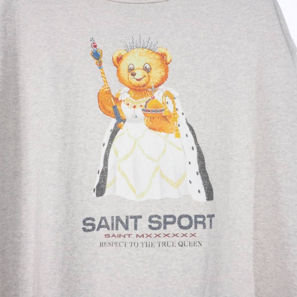 セントマイケル SAINT MICHAEL 24SS TRUE QUEEN SS TEE ヴィンテージ加工 プリントTシャツ M グレー  SM-YS8-0000-013