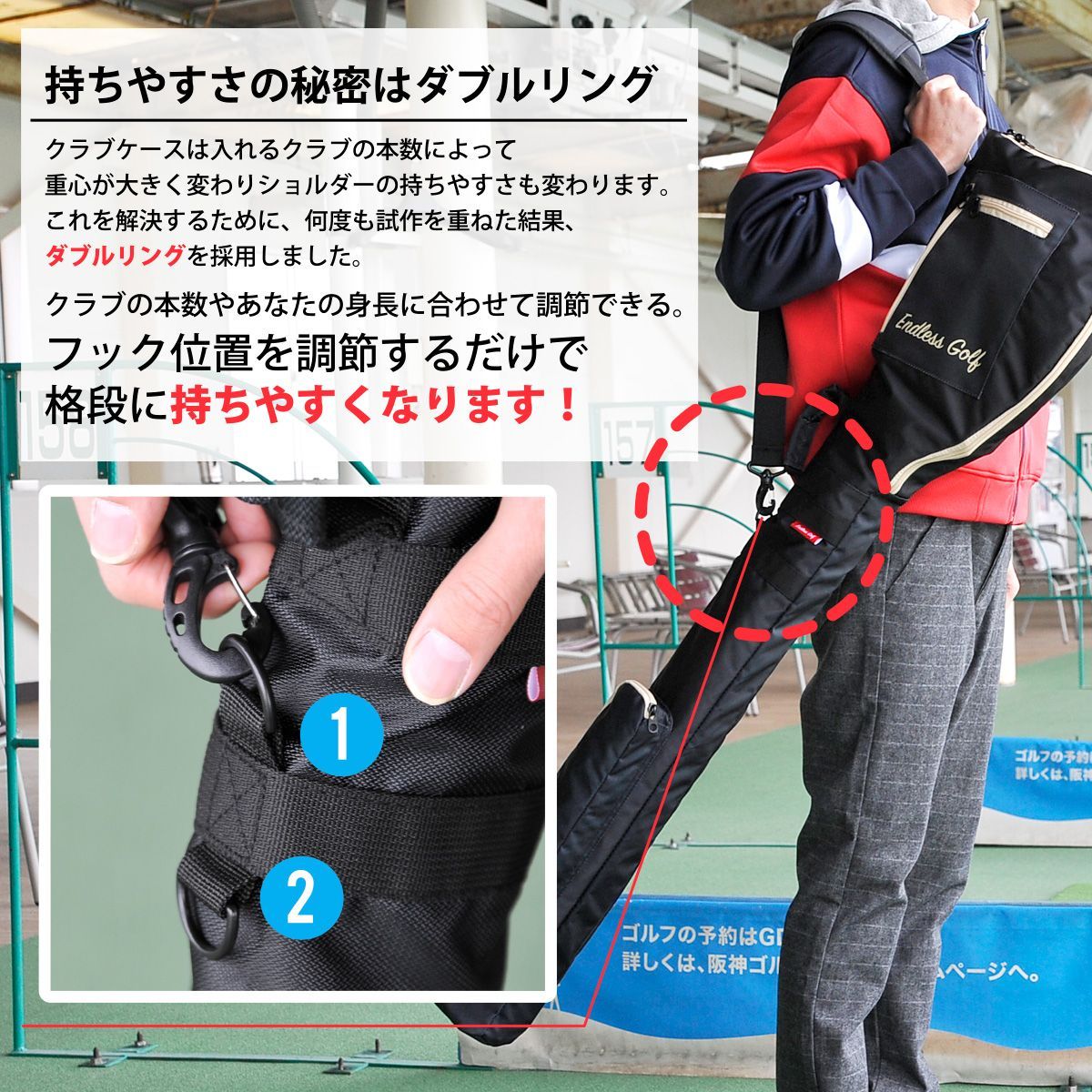 全6色 軽量 ゴルフ クラブケース 練習用 大容量 8本収納 3 全6色 軽量 ゴルフ クラブケース 練習用 大容量 8本収納 3