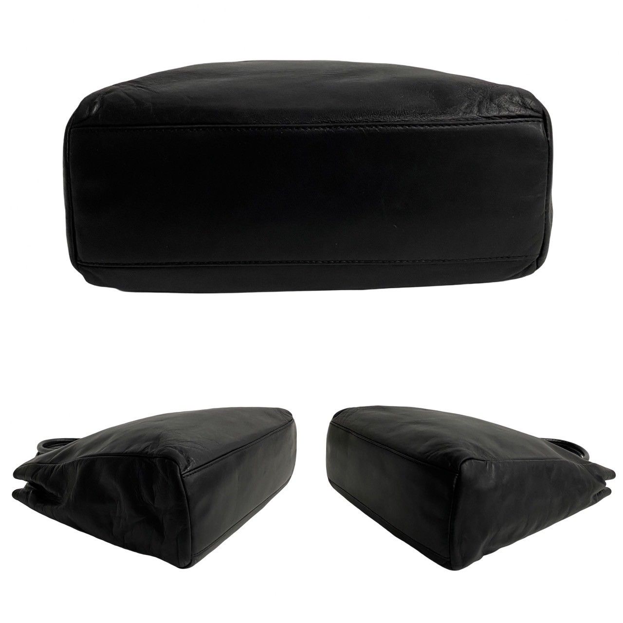 激レア 極美品 プラダ ポーチ 三角ロゴ パンチング ナッパレザー ブラック 激レア 極美品 プラダ ポーチ 三角ロゴ パンチング ナッパレザー