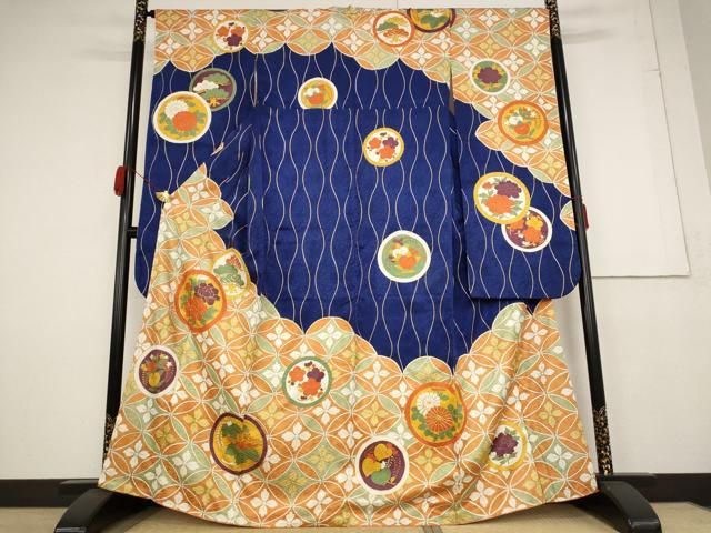 平和屋着物□豪華振袖 駒刺繍 七宝花丸文 金彩 正絹 逸品