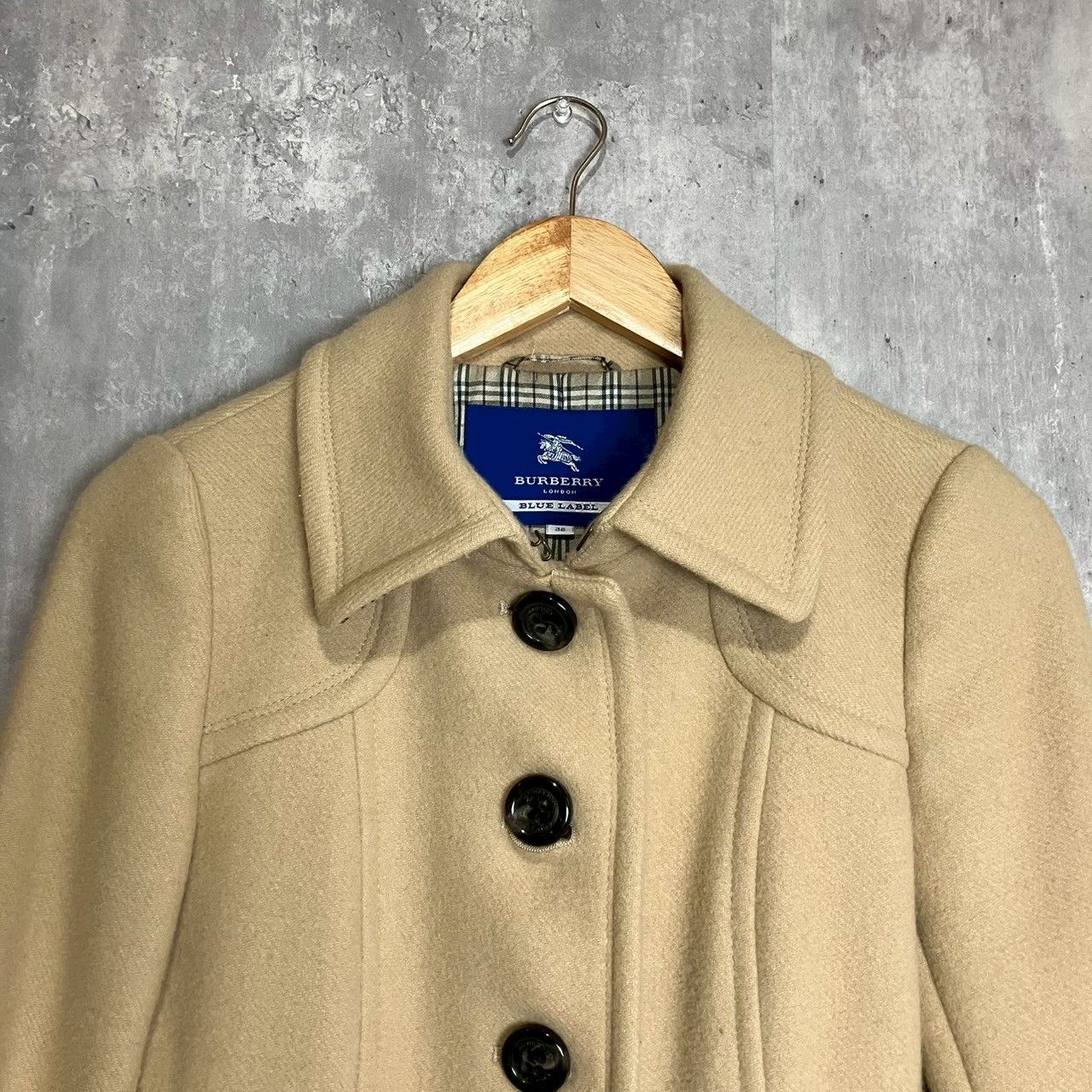 極美品✨バーバリーブルーレーベル ロングコート アンゴラ混 襟 裏地