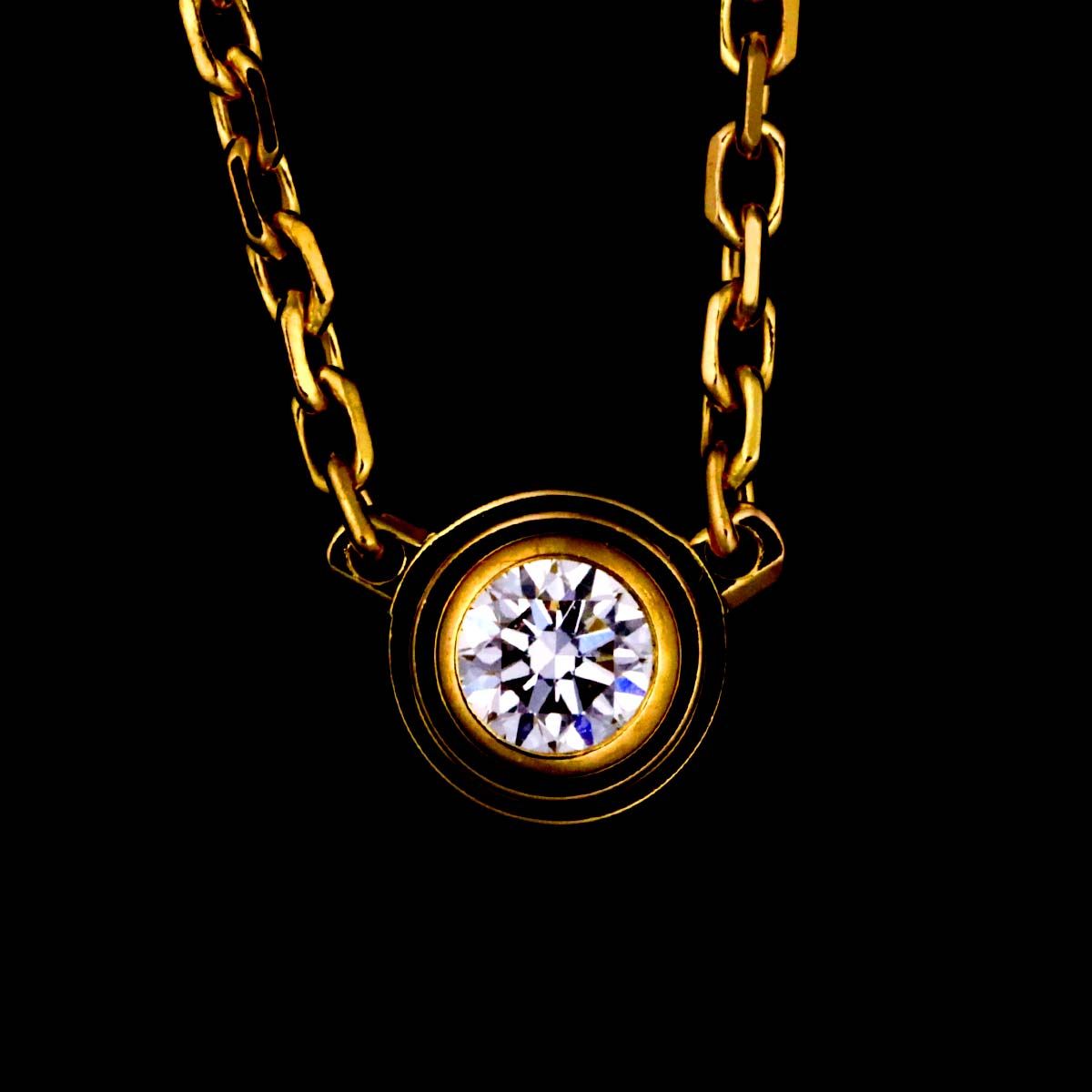 カルティエ Cartier ダムール ダイヤ ネックレス XS 41cm K18 YG