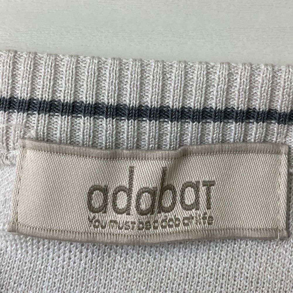 サイズ：50 ADABAT アダバット  ニット セーター ボーダー柄 グレー系 [240101423059] ゴルフウェア メンズ ストスト サイズ：50 ADABAT アダバット ニット セーター ボーダー柄